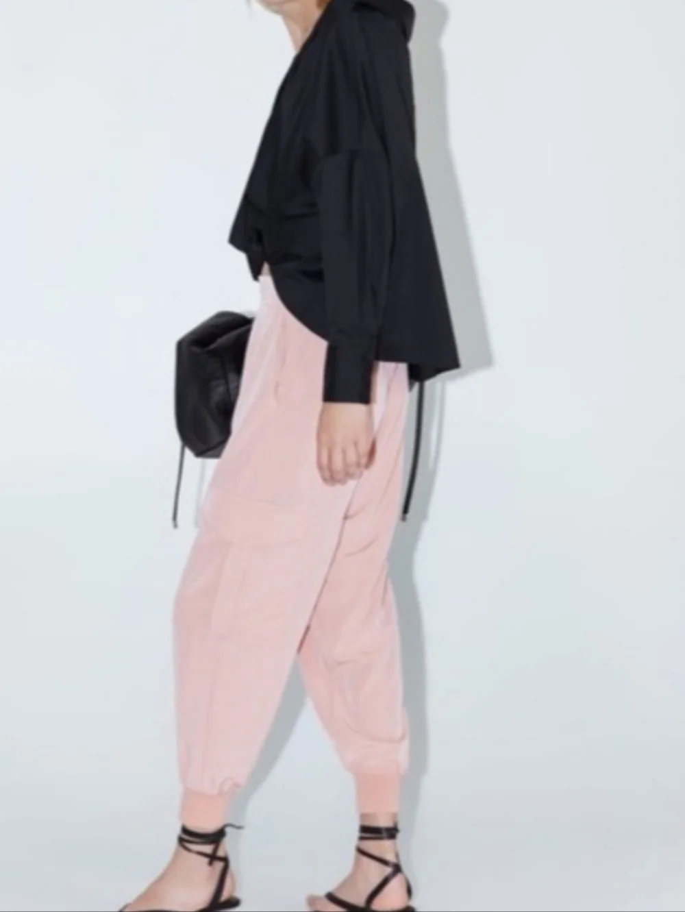 Zara Light Pink Cargo Jogger Pants - Picture 2 of 9